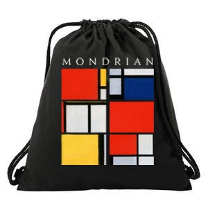 Mondrian Composition With Red Yellow Blue & Black (1921) Drawstring Bag