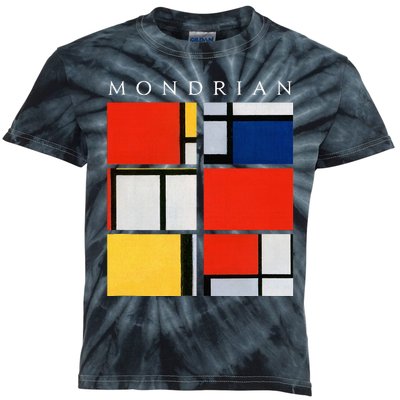 Mondrian Composition With Red Yellow Blue & Black (1921) Kids Tie-Dye T-Shirt