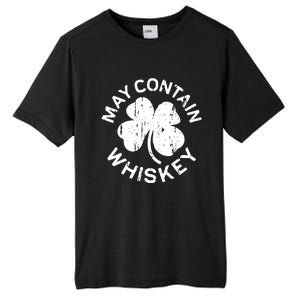 May Contain Whiskey Saint Patrick Day Tall Fusion ChromaSoft Performance T-Shirt