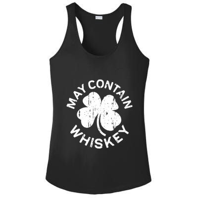 May Contain Whiskey Saint Patrick Day Ladies PosiCharge Competitor Racerback Tank
