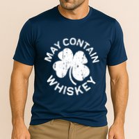 May Contain Whiskey Saint Patrick Day Cooling Performance Crew T-Shirt