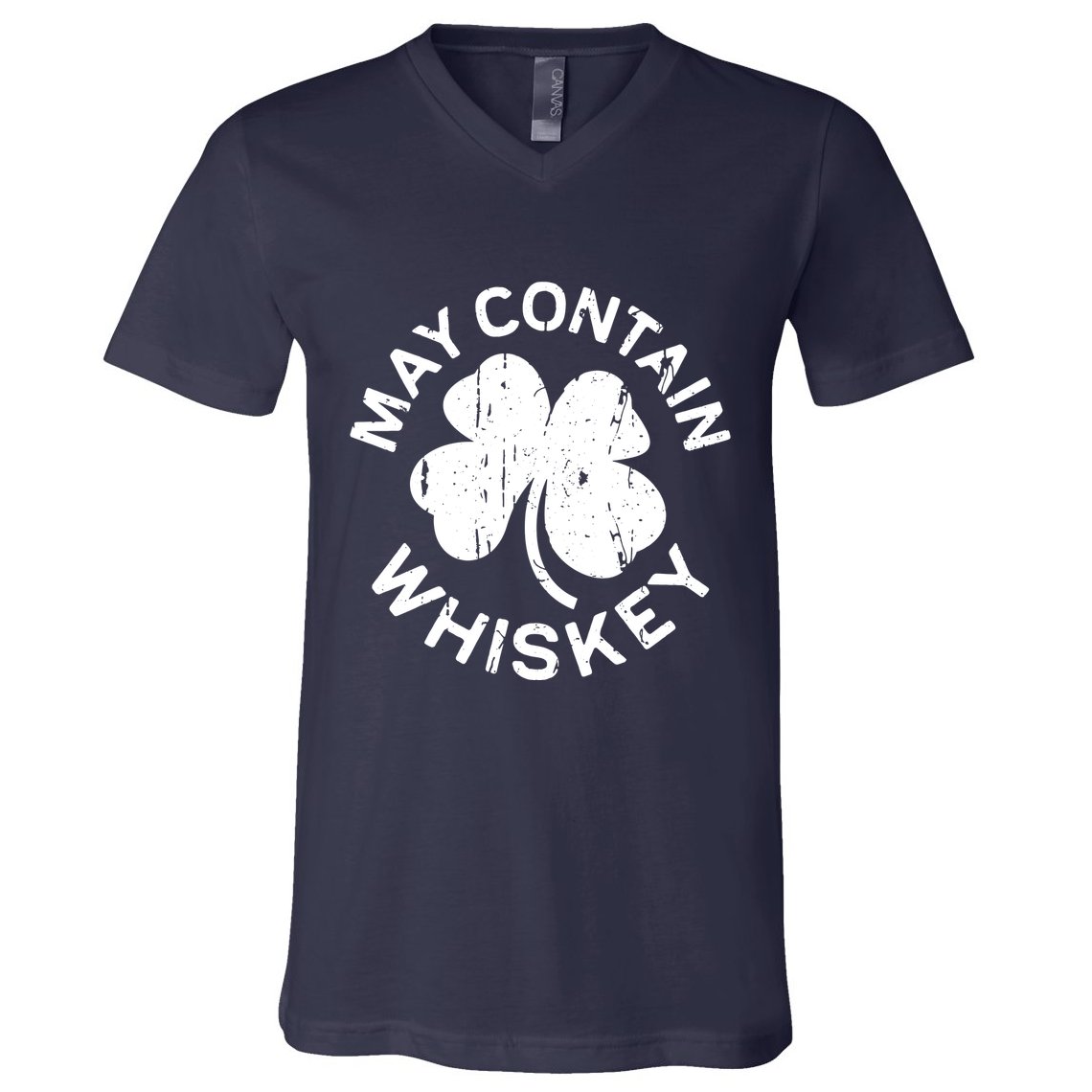 May Contain Whiskey Saint Patrick Day V-Neck T-Shirt