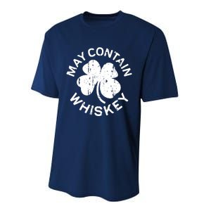 May Contain Whiskey Saint Patrick Day Performance Sprint T-Shirt