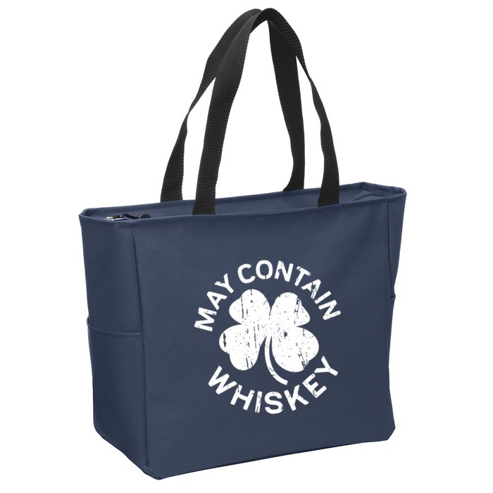 May Contain Whiskey Saint Patrick Day Zip Tote Bag