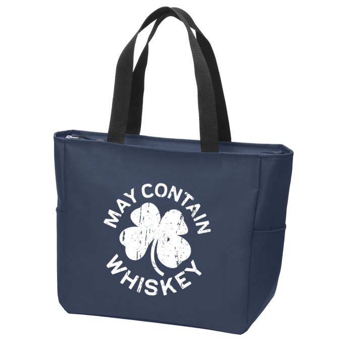 May Contain Whiskey Saint Patrick Day Zip Tote Bag