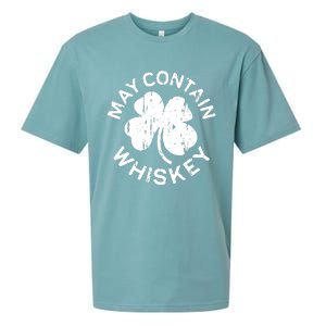 May Contain Whiskey Saint Patrick Day Sueded Cloud Jersey T-Shirt