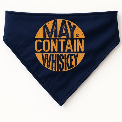 May Contain Whiskey Funny Liquor Drinking USA-Made Doggie Bandana