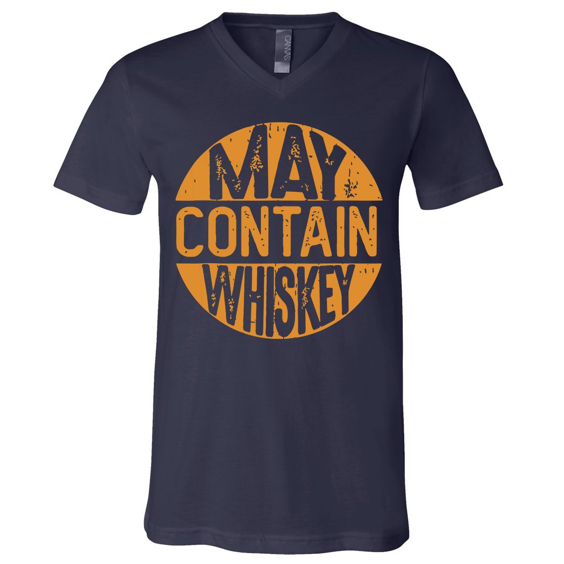 May Contain Whiskey Funny Liquor Drinking V-Neck T-Shirt