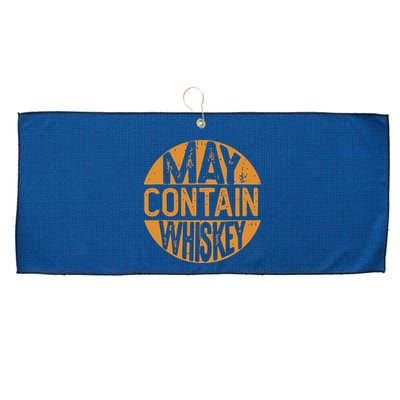 May Contain Whiskey Funny Liquor Drinking Large Microfiber Waffle Golf Towel