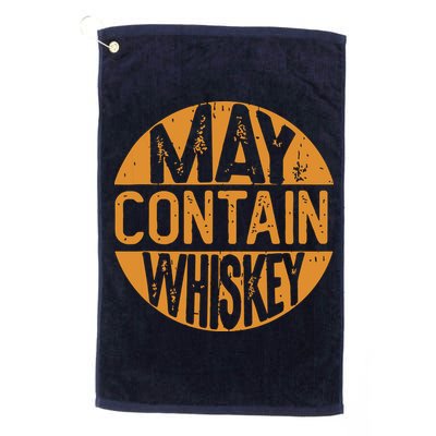 May Contain Whiskey Funny Liquor Drinking Golf Towel