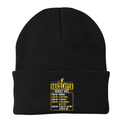 Masonry Construction Worker Funny Bricklayer Hourly Rate Knit Cap Winter Beanie