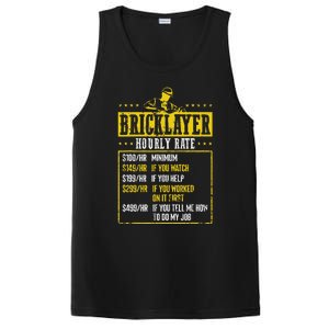 Masonry Construction Worker Funny Bricklayer Hourly Rate PosiCharge Competitor Tank