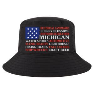 Michigan Characteristic Words Cool Comfort Performance Bucket Hat