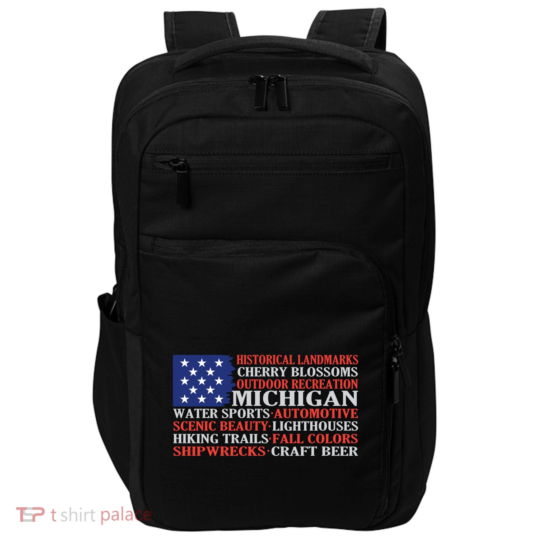 Michigan Characteristic Words Impact Tech Backpack