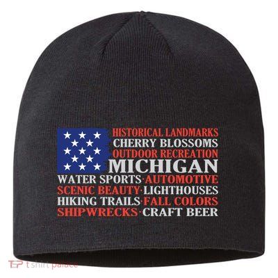Michigan Characteristic Words Sustainable Beanie