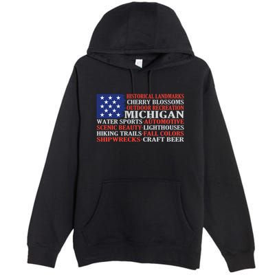 Michigan Characteristic Words Premium Pullover Hoodie
