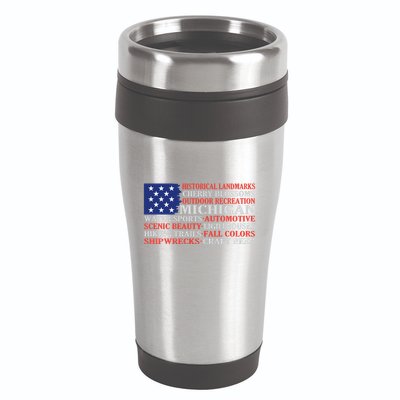 Michigan Characteristic Words 16oz Travel Tumbler