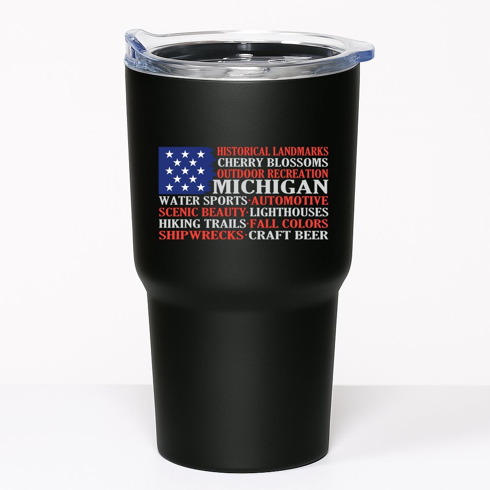 Michigan Characteristic Words Tumbler