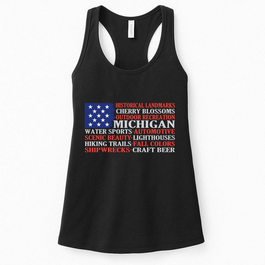 Michigan Characteristic Words Womens Tank Top