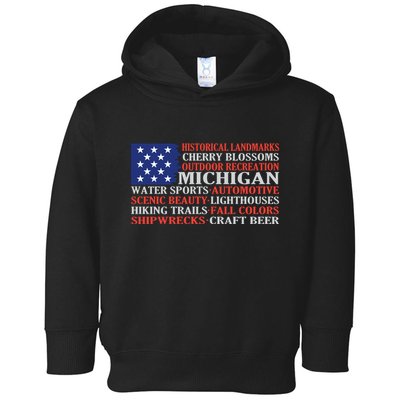 Michigan Characteristic Words Toddler Hoodie