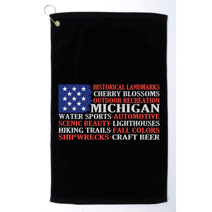Michigan Characteristic Words Golf Towel