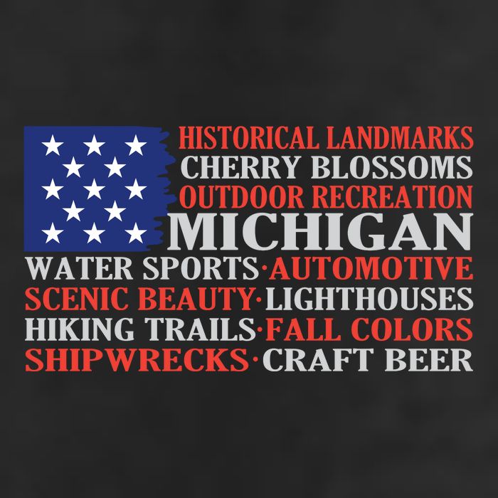 Michigan Characteristic Words Golf Towel