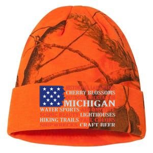 Michigan Characteristic Words Kati Licensed 12" Camo Beanie