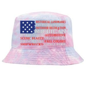 Michigan Characteristic Words Tie-Dyed Bucket Hat