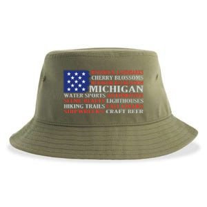 Michigan Characteristic Words Sustainable Bucket Hat