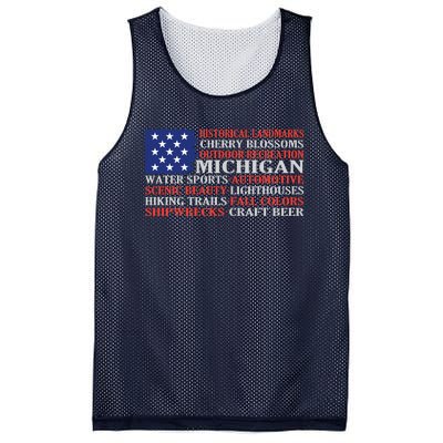 Michigan Characteristic Words Mesh Reversible Basketball Jersey Tank