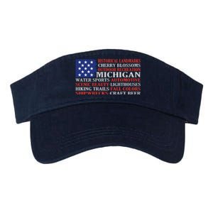 Michigan Characteristic Words Valucap Bio-Washed Visor