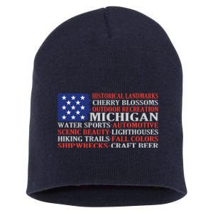 Michigan Characteristic Words Short Acrylic Beanie