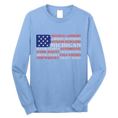 Michigan Characteristic Words Long Sleeve Shirt