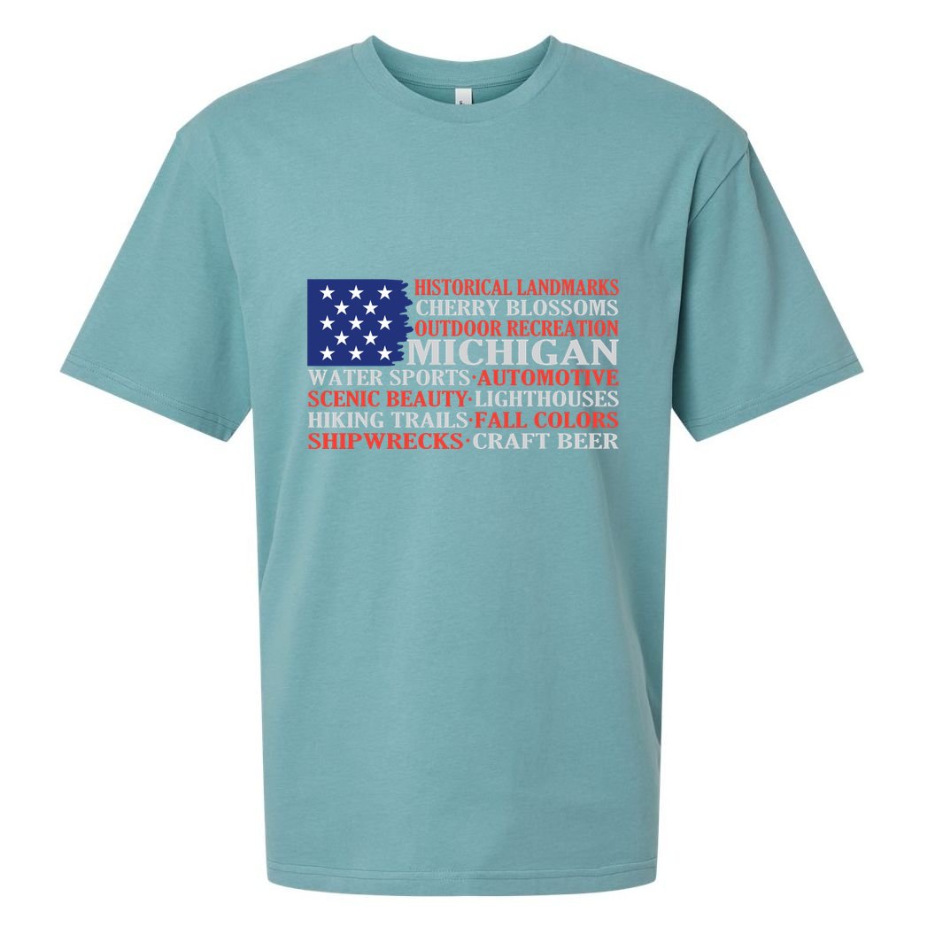 Michigan Characteristic Words Sueded Cloud Jersey T-Shirt