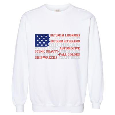 Michigan Characteristic Words Garment-Dyed Sweatshirt
