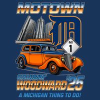 Motown Cruisin Woodward 2025 7 Panel Mesh Trucker Snapback Hat