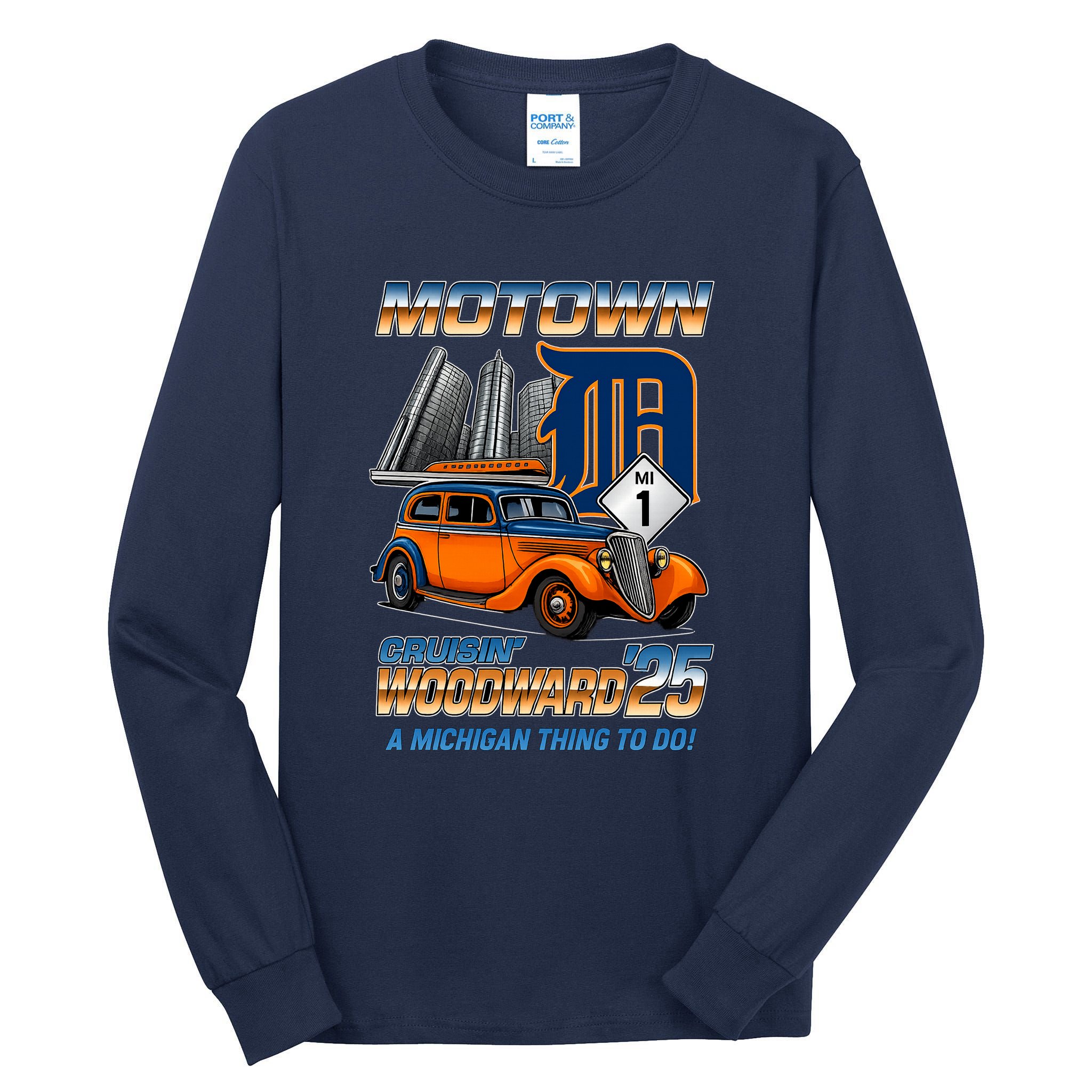 Motown Cruisin Woodward 2025 Tall Long Sleeve T-Shirt