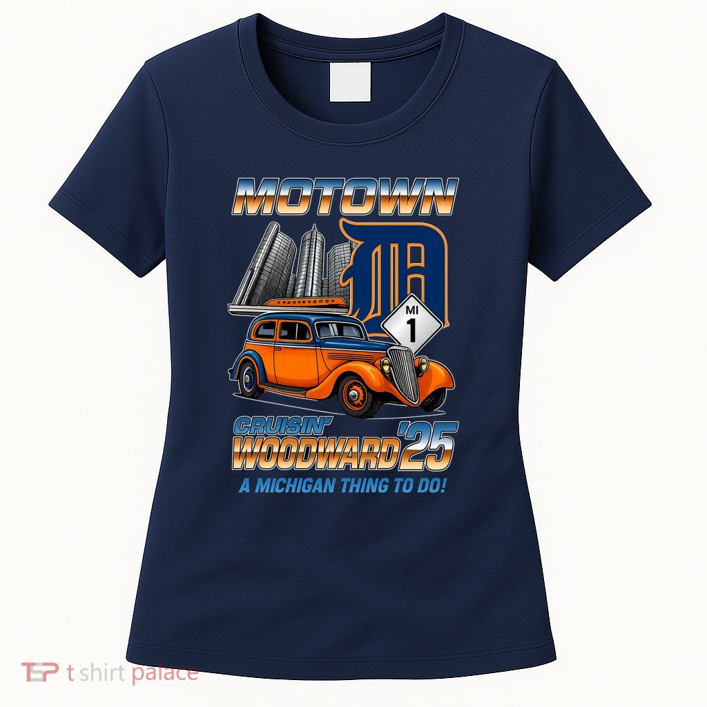 Motown Cruisin Woodward 2025 Womens T-Shirt