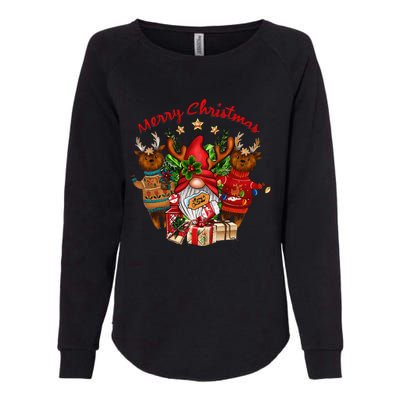 Merry Christmas With Deers And Gnomes Matching Family Gifts Womens California Wash Sweatshirt