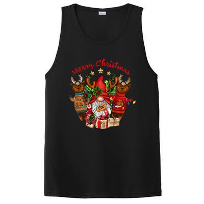 Merry Christmas With Deers And Gnomes Matching Family Gifts PosiCharge Competitor Tank