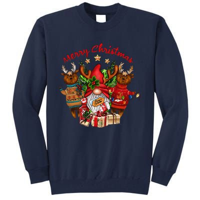 Merry Christmas With Deers And Gnomes Matching Family Gifts Tall Sweatshirt