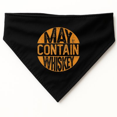 May Contain Whiskey Funny Liquor Drinking USA-Made Doggie Bandana