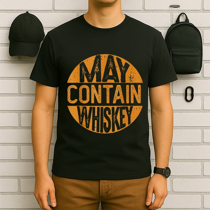 May Contain Whiskey Funny Liquor Drinking T-Shirt