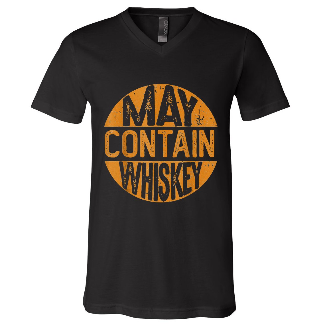 May Contain Whiskey Funny Liquor Drinking V-Neck T-Shirt