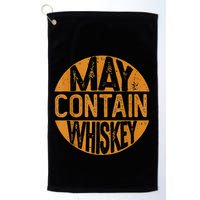 May Contain Whiskey Funny Liquor Drinking Golf Towel