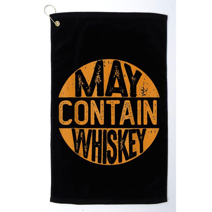May Contain Whiskey Funny Liquor Drinking Golf Towel