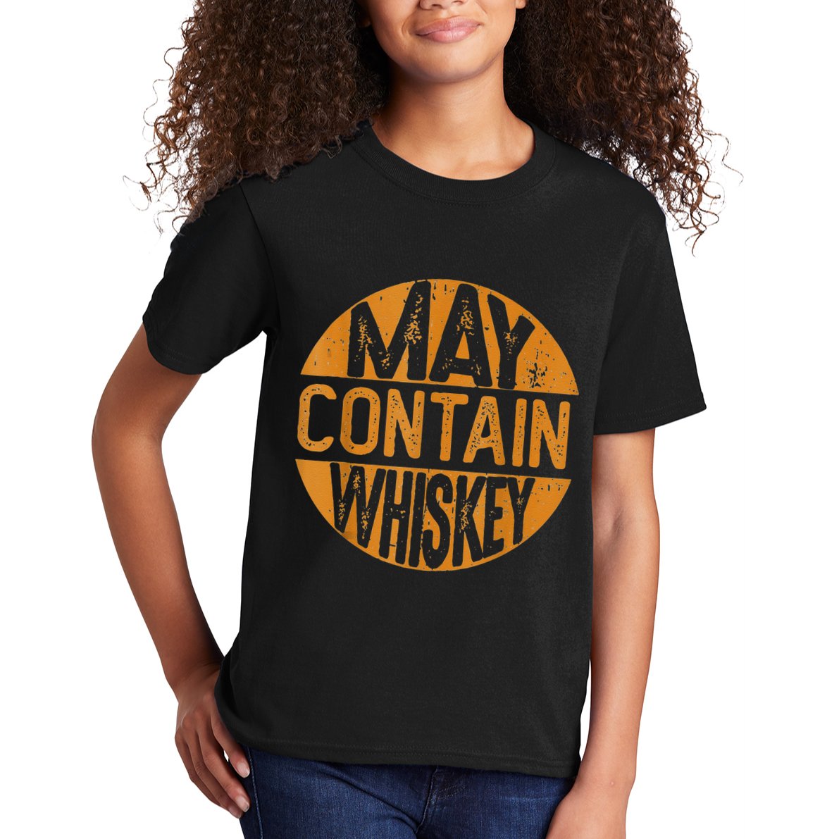 May Contain Whiskey Funny Liquor Drinking Kids T-Shirt