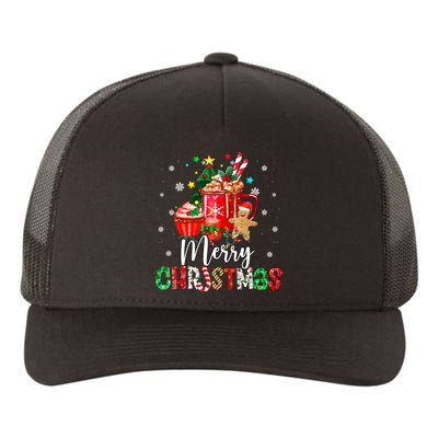 Merry Christmas Xmas Tree Candy Cane Winter Coffee Vneck Yupoong Adult 5-Panel Trucker Hat