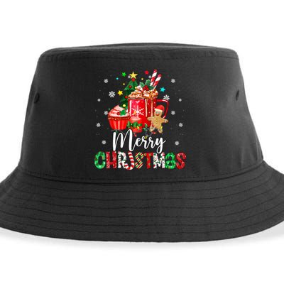 Merry Christmas Xmas Tree Candy Cane Winter Coffee Vneck Sustainable Bucket Hat