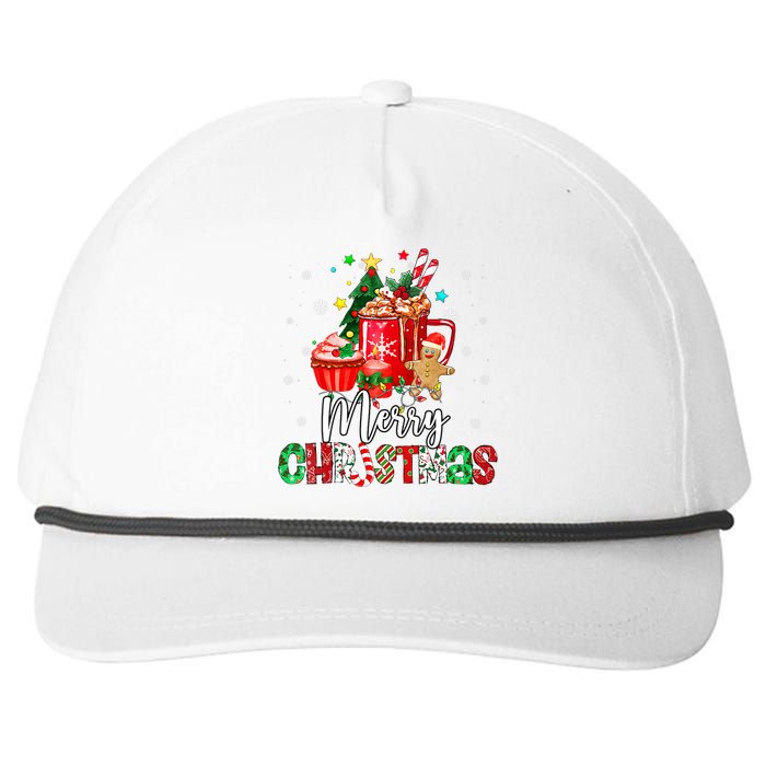 Merry Christmas Xmas Tree Candy Cane Winter Coffee Vneck Snapback Five-Panel Rope Hat